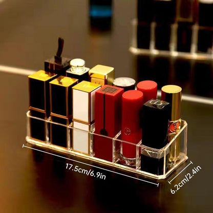 Desktop Transparent Storage Organizer Box Multi-Compartment Display Rack Holder - 9 grids