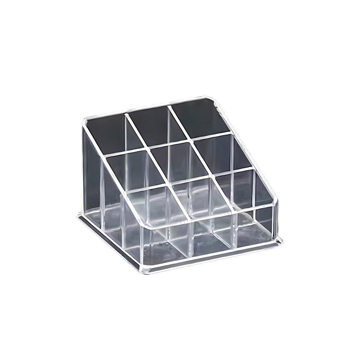 Desktop Transparent Storage Organizer Box Multi-Compartment Display Rack Holder - 9 grids