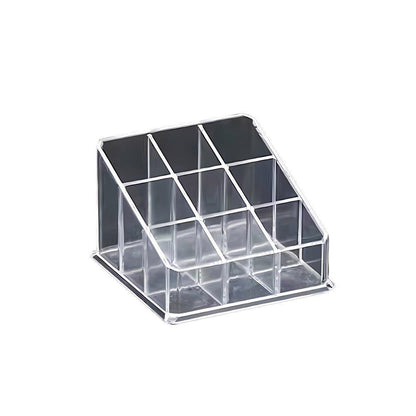 Desktop Transparent Storage Organizer Box Multi-Compartment Display Rack Holder - 9 grids