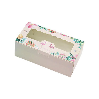 50PCS Set of 2 Premium Cake Packaging Boxes Clear Window Food Grade Cardboard - Marble-50pcs