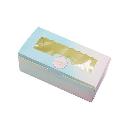50PCS Set of 2 Premium Cake Packaging Boxes Clear Window Food Grade Cardboard - Marble-50pcs