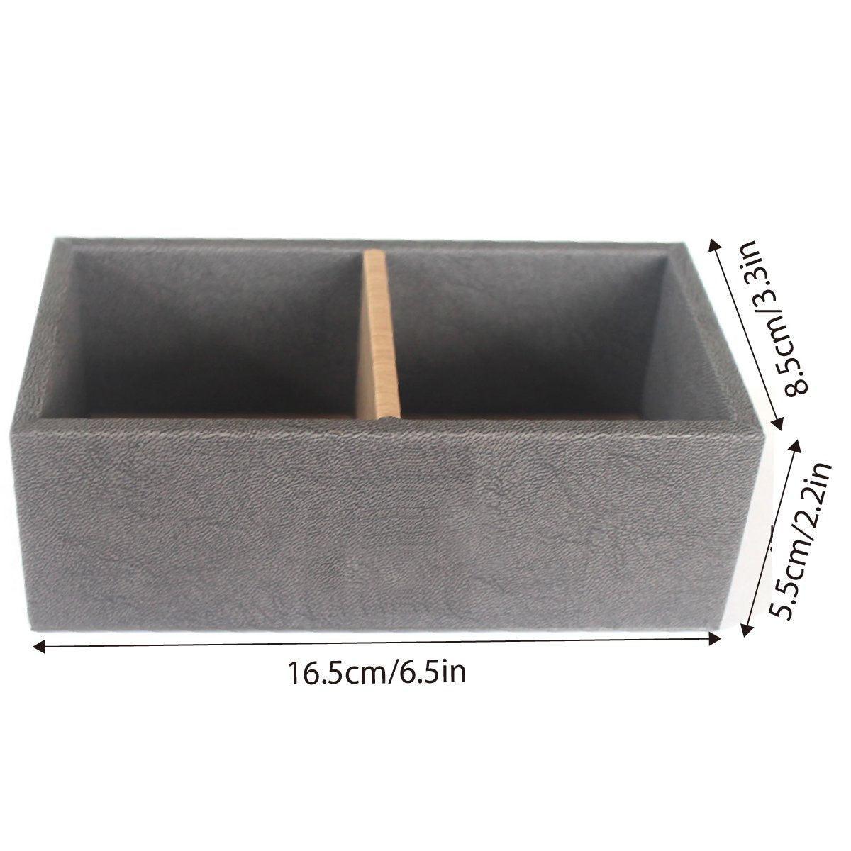 Double Compartment Tea Caddy Hotel Room Storage Organizer for Tea Bags Sugar