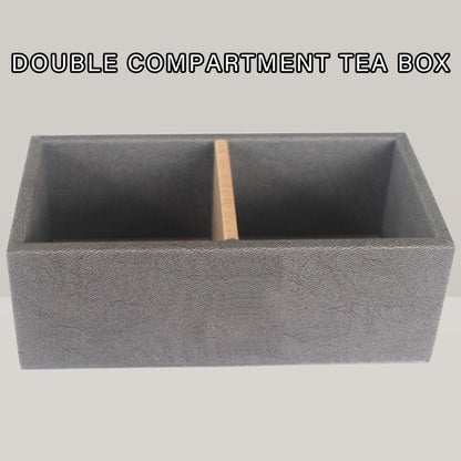 Double Compartment Tea Caddy Hotel Room Storage Organizer for Tea Bags Sugar