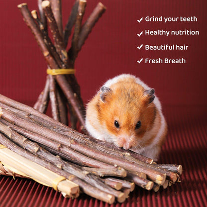 Natural Rabbit Molar Snacks Hamster Branches Sweet Bamboo Grinding Teeth Wood - White