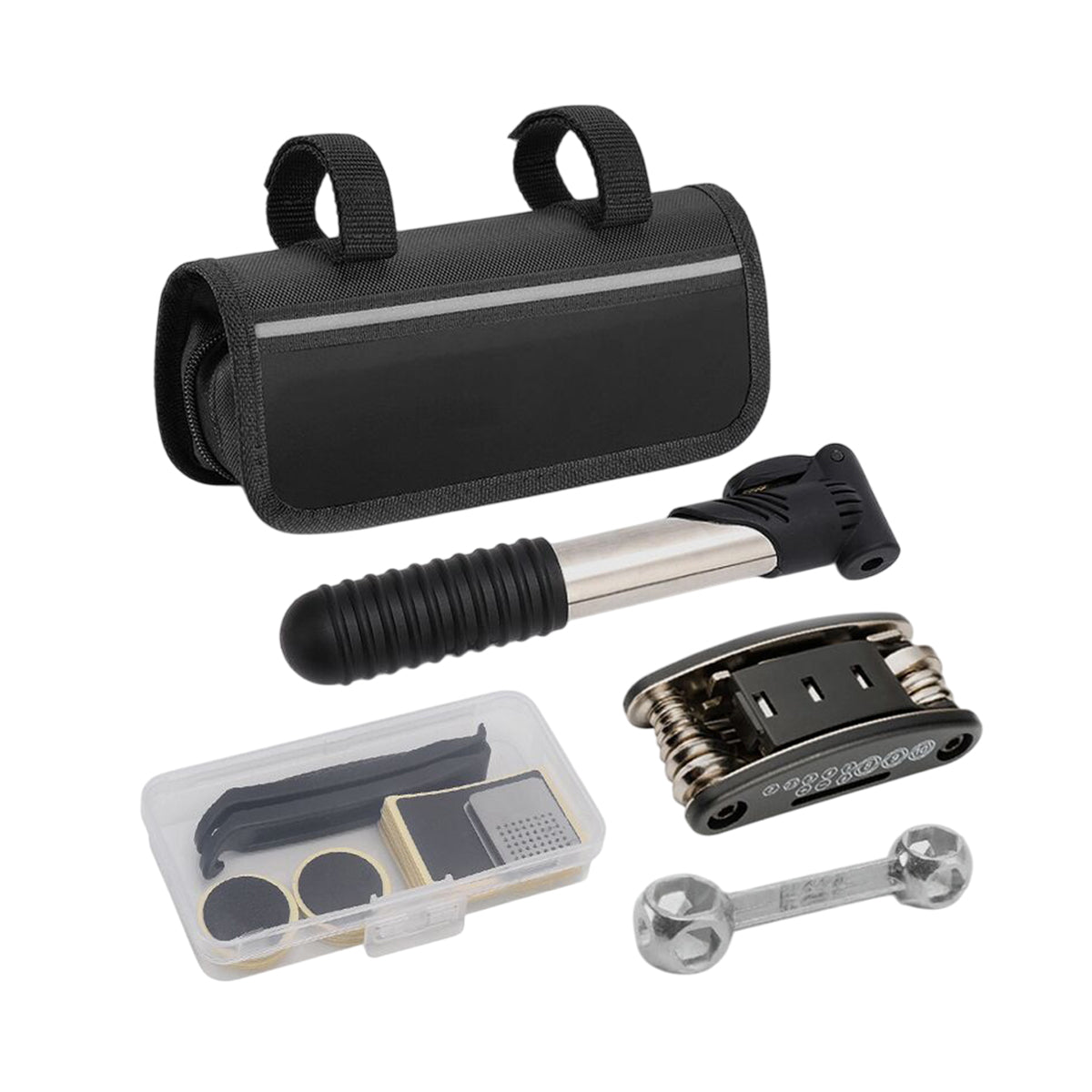 Bicycle Repair Kit with Tire Levers Patch Kit Pump Multi Tool for Mountain Bike