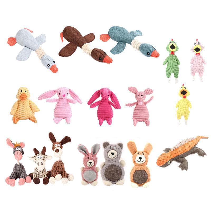 Squeaky Dog Toys Puppy Pet Chew Rope Squeaker Crinkle Rope Plush Toy Teething Au - Brown Donkey