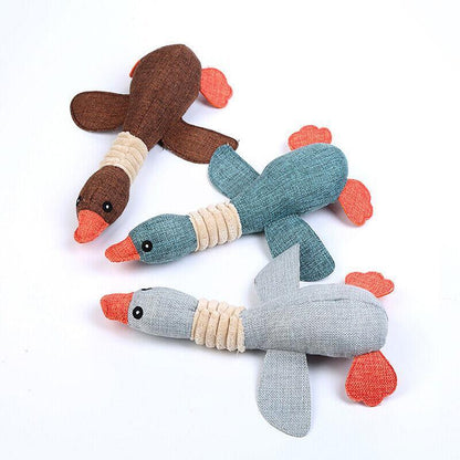 Squeaky Dog Toys Puppy Pet Chew Rope Squeaker Crinkle Rope Plush Toy Teething Au - Brown Donkey