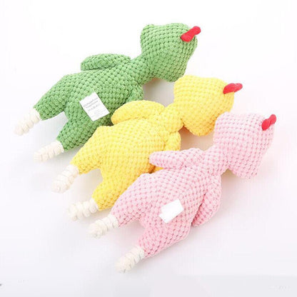 Squeaky Dog Toys Puppy Pet Chew Rope Squeaker Crinkle Rope Plush Toy Teething Au - Dark Goose