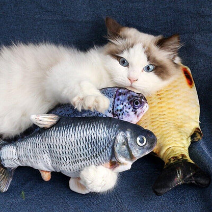 Electric Dancing Fish Kicker Cat Toy Wagging Realistic Moves Usb Rechargeable Au - Silver Arowana