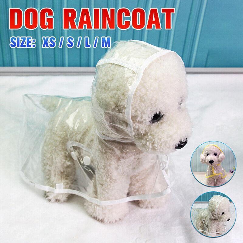Puppy Waterproof Pet Dog Raincoat Jacket Clothes Vest Rain Coat Outdoor Hoodies White - L