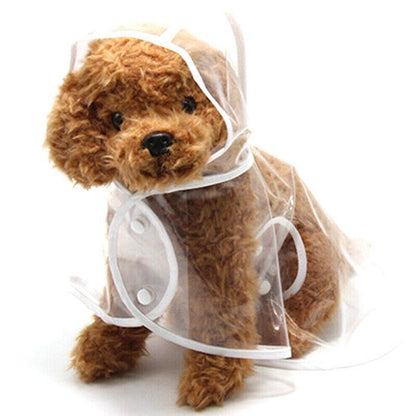 Puppy Waterproof Pet Dog Raincoat Jacket Clothes Vest Rain Coat Outdoor Hoodies White - S