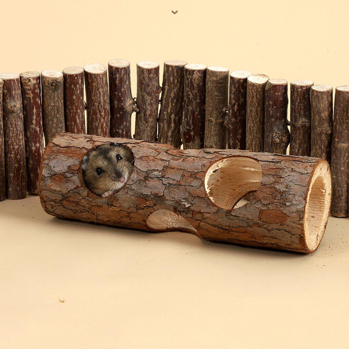 Solid Wood Hamster Pipe Rabbit Chew Toy Tree Cylinder Cross Border Pet Supplies