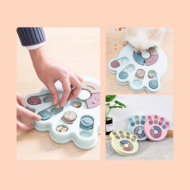 Dog Treat Dispenser Food Puzzle Toy Interactive Training Feeder Pet Supply Bowl - Claw-Green