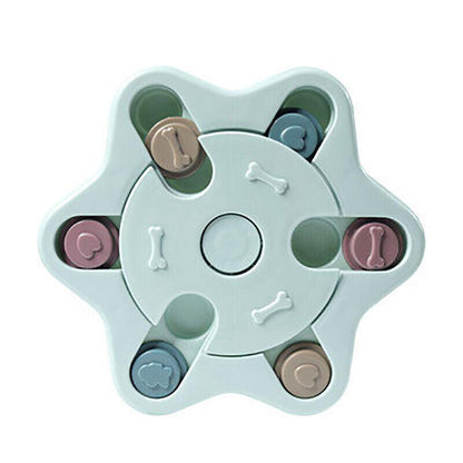 Dog Treat Dispenser Food Puzzle Toy Interactive Training Feeder Pet Supply Bowl - Claw-Green