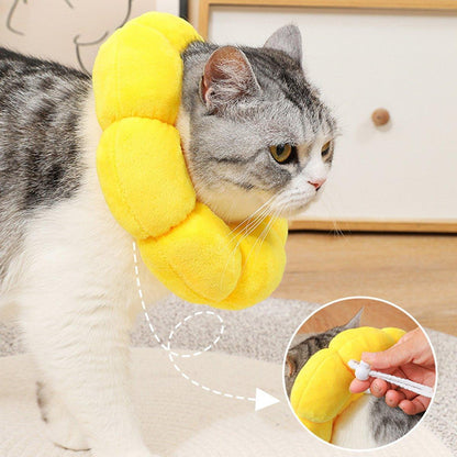 Sunflower Elizabeth Collar for Cats and Dogs Anti Licking Sterilization Headgear - M