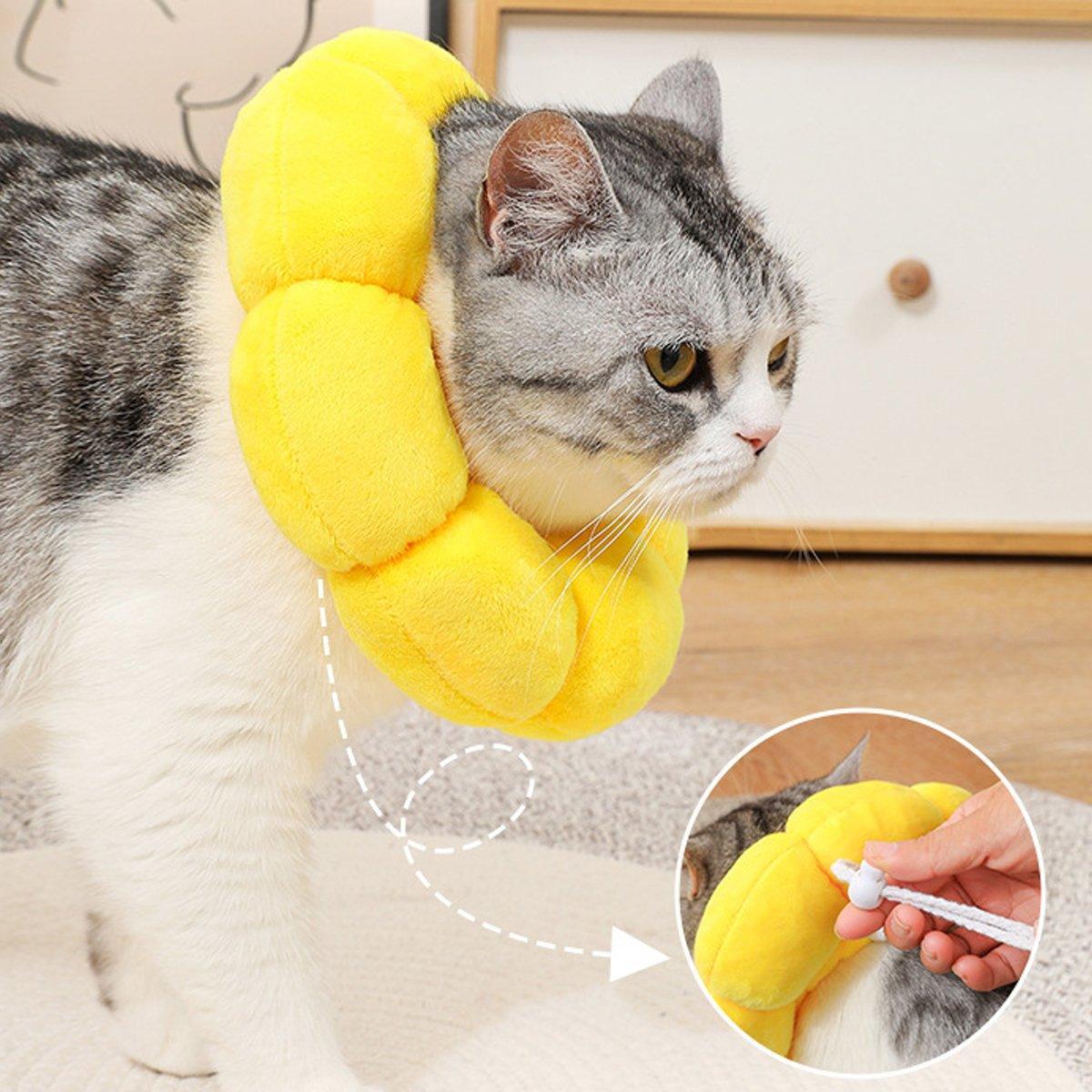 Sunflower Elizabeth Collar for Cats and Dogs Anti Licking Sterilization Headgear - XS