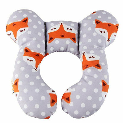 Baby Soft U-Shaped Auto Car Seat Stroller Head Neck Support Pillow Cushion Au - Black and White Dots
