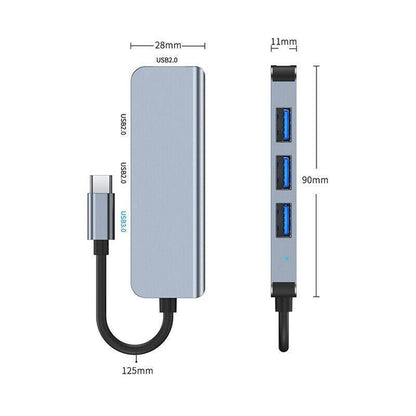 8/6/4-In-1 Usb-C Hub Adapter Type-C Hub Hdmi For Macbook Pro/Air Ipad Pro Laptop - 4-IN-1