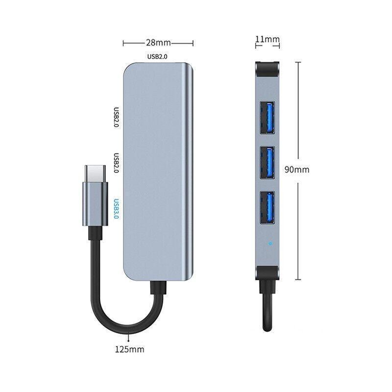 8/6/4-In-1 Usb-C Hub Adapter Type-C Hub Hdmi For Macbook Pro/Air Ipad Pro Laptop - 6-IN-1