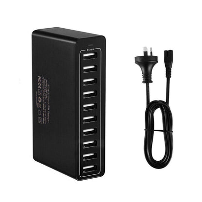 60W 10 Port USB Charger Multi Port AC Adapter Travel Wall Hub Charging Station