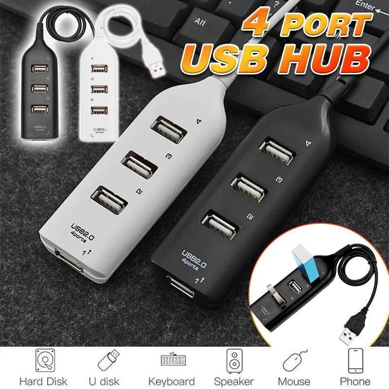 Multi Usb Hub 4 Port High Speed Slim Compact Expansion Smart Splitter Oz Au - Black