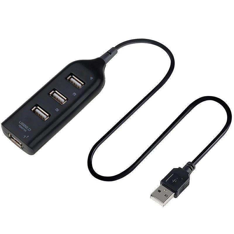 Multi Usb Hub 4 Port High Speed Slim Compact Expansion Smart Splitter Oz Au - Black