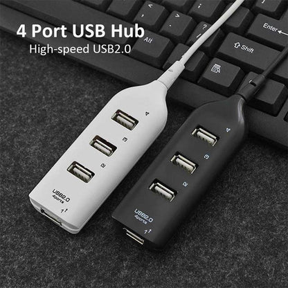 Multi Usb Hub 4 Port High Speed Slim Compact Expansion Smart Splitter Oz Au - Black