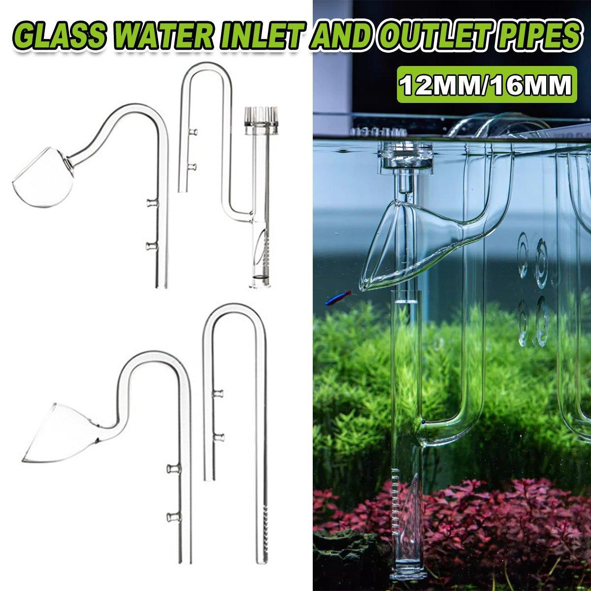 Aquarium Glass Inlet Outlet Pipe Fish Tank Filter Oil Film Remover Plant Holder - Oil removal inlet-16mm
