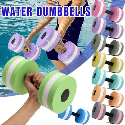 Water Dumbbell Aquatic Exercise Dumbell Water Aerobics Workouts Barbell - Grey-Pink