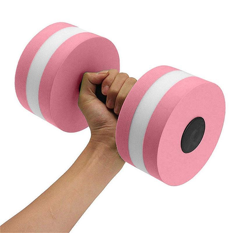 Water Dumbbell Aquatic Exercise Dumbell Water Aerobics Workouts Barbell - Grey-Pink