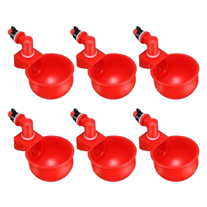6x Automatic Chicken Water Cup Waterer Poultry Drinking Bowl Feeder Drinker Tool