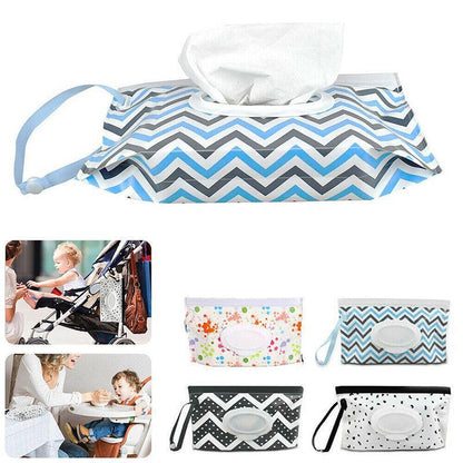 Portable Wet Wipe Pouch Dispenser Bag Travel Reusable Tissue Case Holder Storage - Blue
