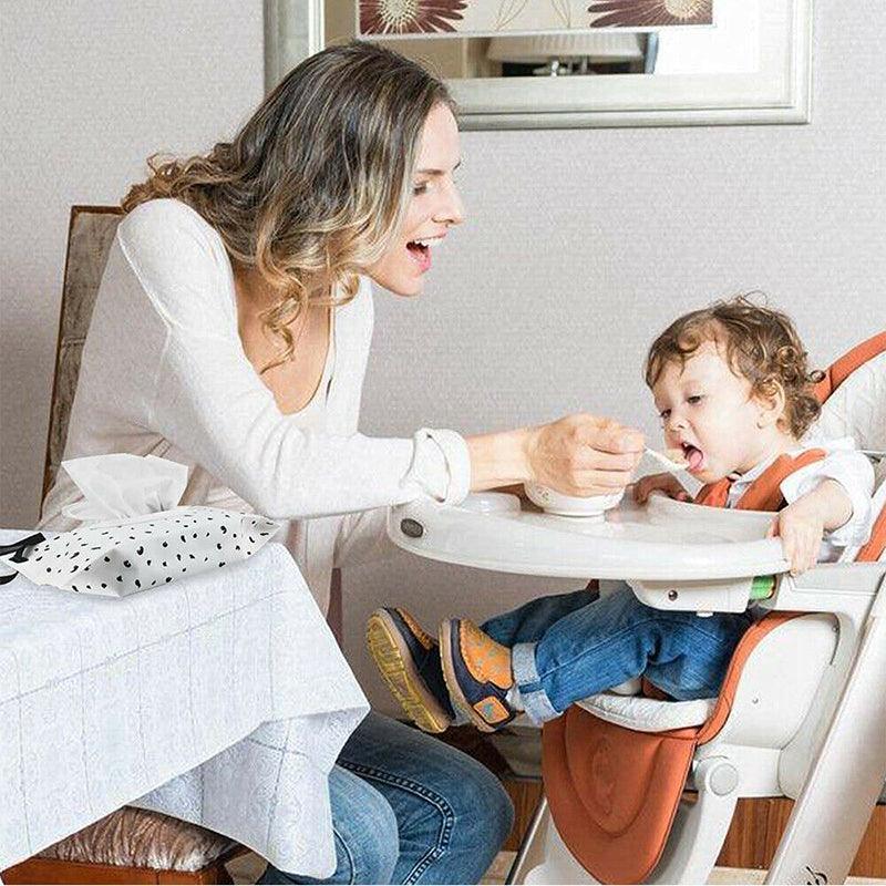 Portable Wet Wipe Pouch Dispenser Bag Travel Reusable Tissue Case Holder Storage - Blue