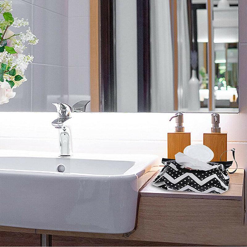 Portable Wet Wipe Pouch Dispenser Bag Travel Reusable Tissue Case Holder Storage - White