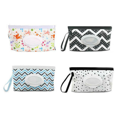 Portable Wet Wipe Pouch Dispenser Bag Travel Reusable Tissue Case Holder Storage - White