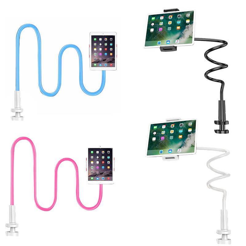 Adjustable Flexible Phone Tablet Holder with Clamp for Bed Desk Mount Use - White