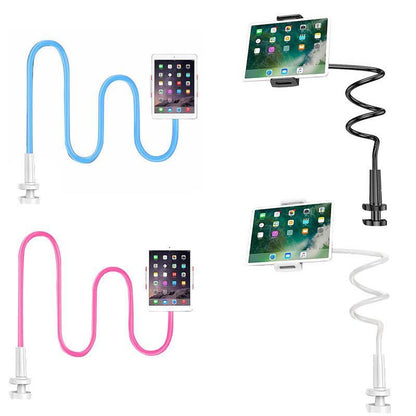 Adjustable Flexible Phone Tablet Holder with Clamp for Bed Desk Mount Use - White