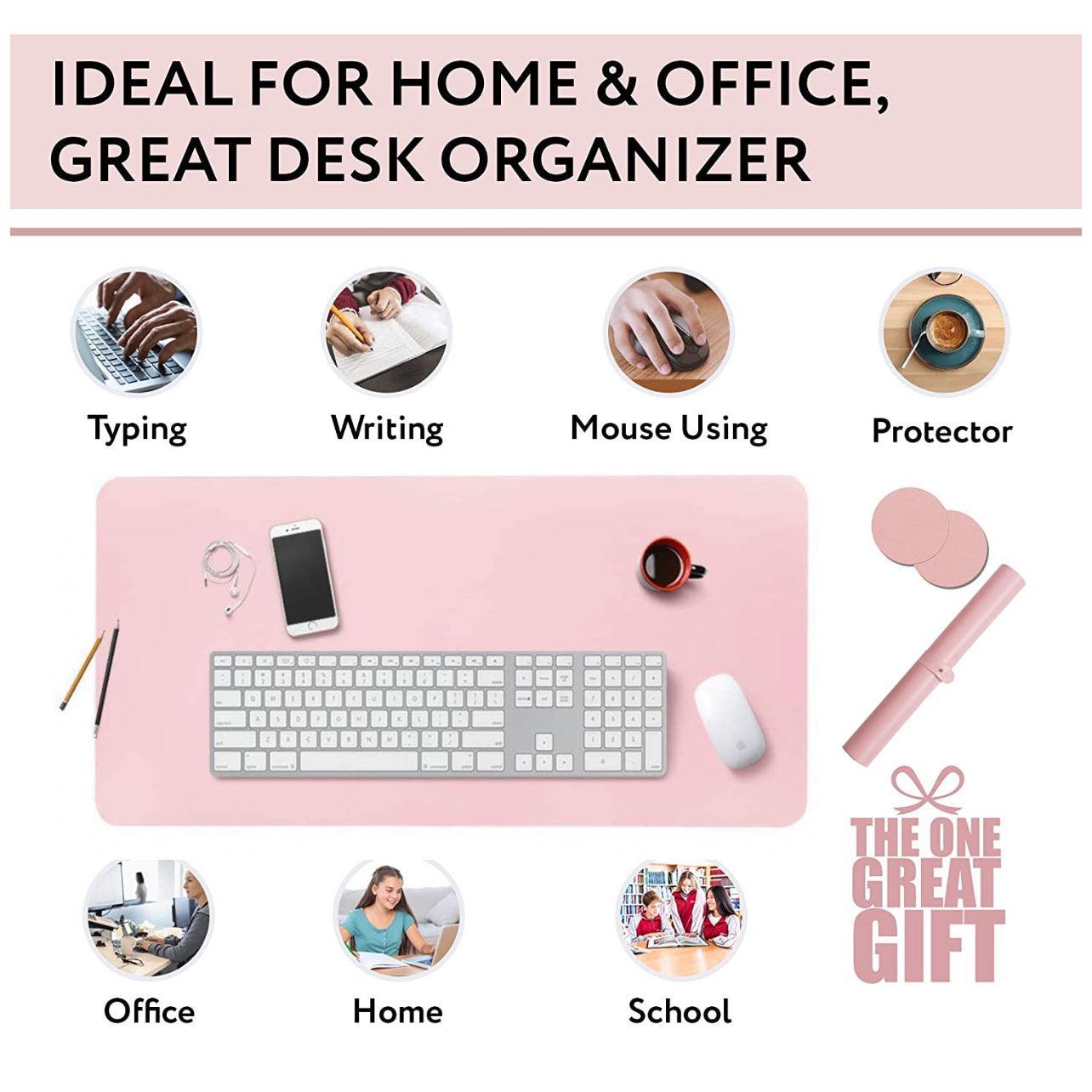 Large Leather Gaming Mouse Pad Waterproof Desk Keyboard Mat 120 x 60cm - Wine Red