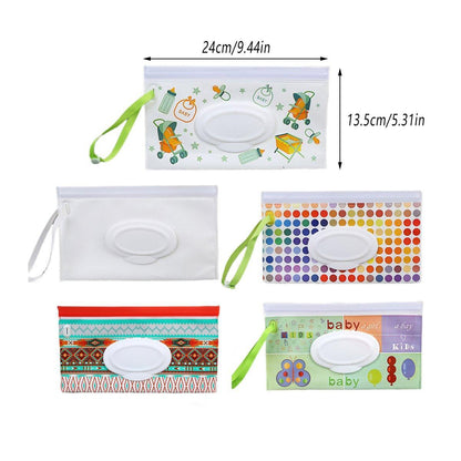 5PCS Dispenser Travel Wet Wipe Bag Pouch Portable Tissue Case Holder