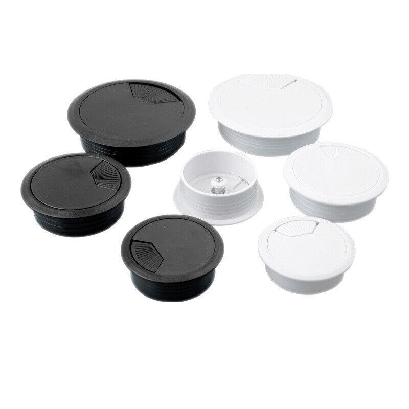 Desk Grommet Cable Hole Covers 50mm Wire Tidy Port for Table Surface 12pcs Set - White-12PCS