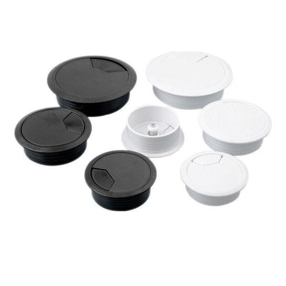 Desk Grommet Cable Hole Covers 50mm Wire Tidy Port for Table Surface 12pcs Set - White-12PCS