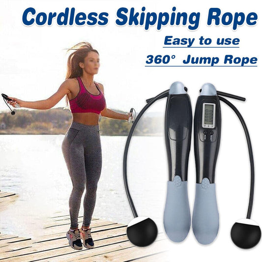 Digital Wireless Cordless Skipping Jump Rope Fitness With Calorie Counter