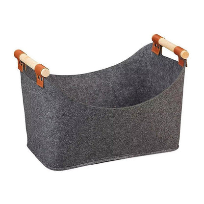 Felt Firewood Storage Basket Tote Bag Large Felt Basket for Firewood Wood Holder