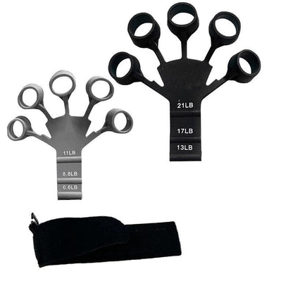 Finger Exerciser Strength Gripper Forearm Trainer Hand Grip Strengthener Therapy - 1# Black (21LB)
