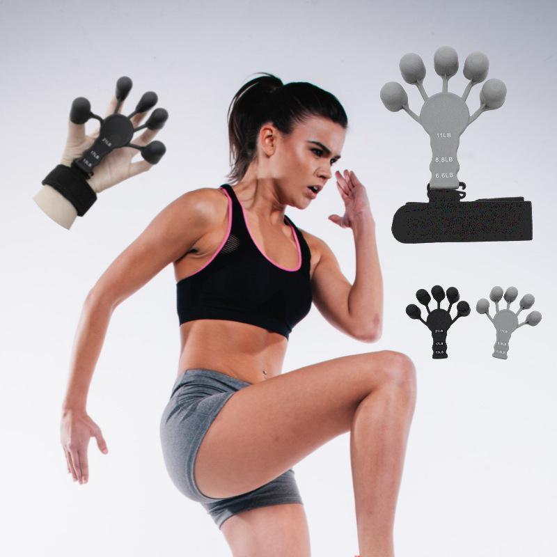 Finger Exerciser Strength Gripper Forearm Trainer Hand Grip Strengthener Therapy - 1# Grey (11LB)