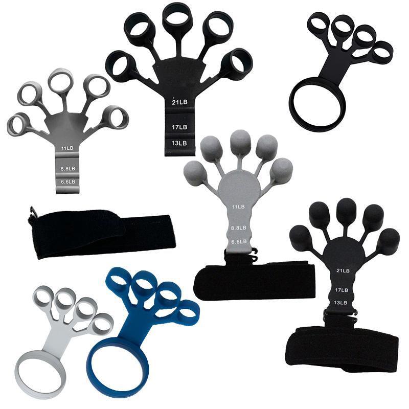 Finger Exerciser Strength Gripper Forearm Trainer Hand Grip Strengthener Therapy - 2# Black (21LB)