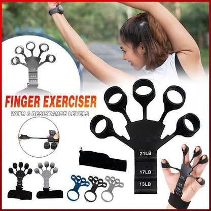Finger Exerciser Strength Gripper Forearm Trainer Hand Grip Strengthener Therapy - 2# Grey (11LB)