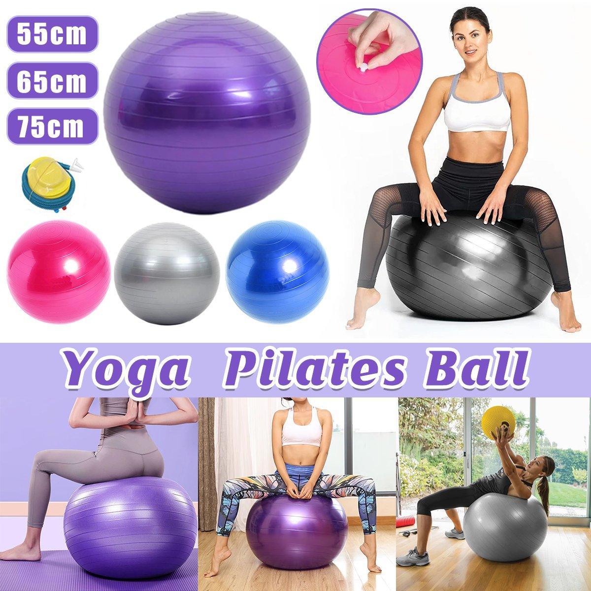 Explosion-Proof Thickened Inflatable Yoga Ball Massage Fitness Stability Ball - Grey - 75cm