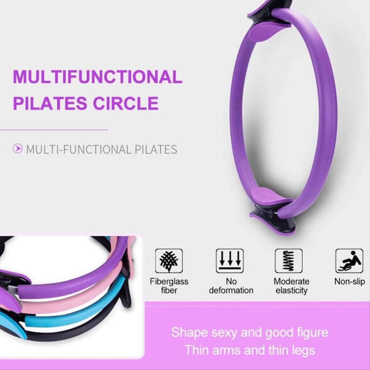 6 Colours Pilates Yoga Ring Magic Circle Fitness Equipment for Toning Slim Legs - Blue