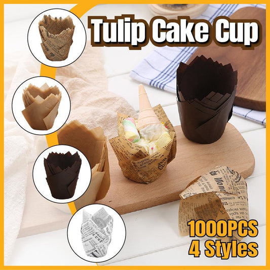 1000PCS Grease-proof Cupcake Liners Muffin Cup Cup Cake Paper Cup Large - Cowhide